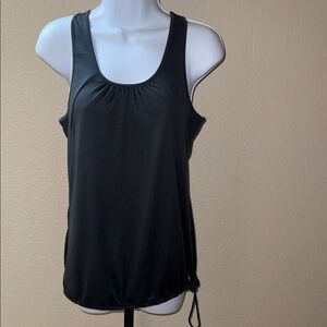 Danskin Now Loose Blouson Bungee Racer Back Tank Top Dri-More Gray Women's XS